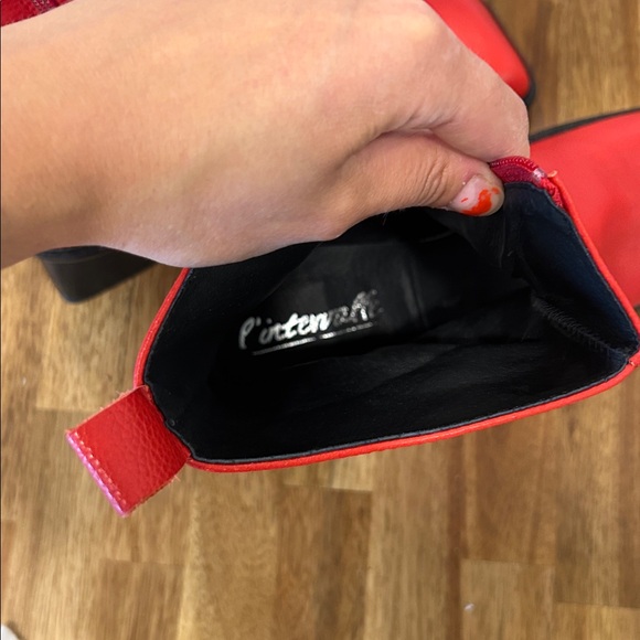 L’intervalle Red Leather Zip Up Heeled Boot - Picture 9 of 10